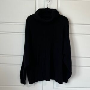 Free people Oversized Slouchy Cowl Neck Black Sweater Size L